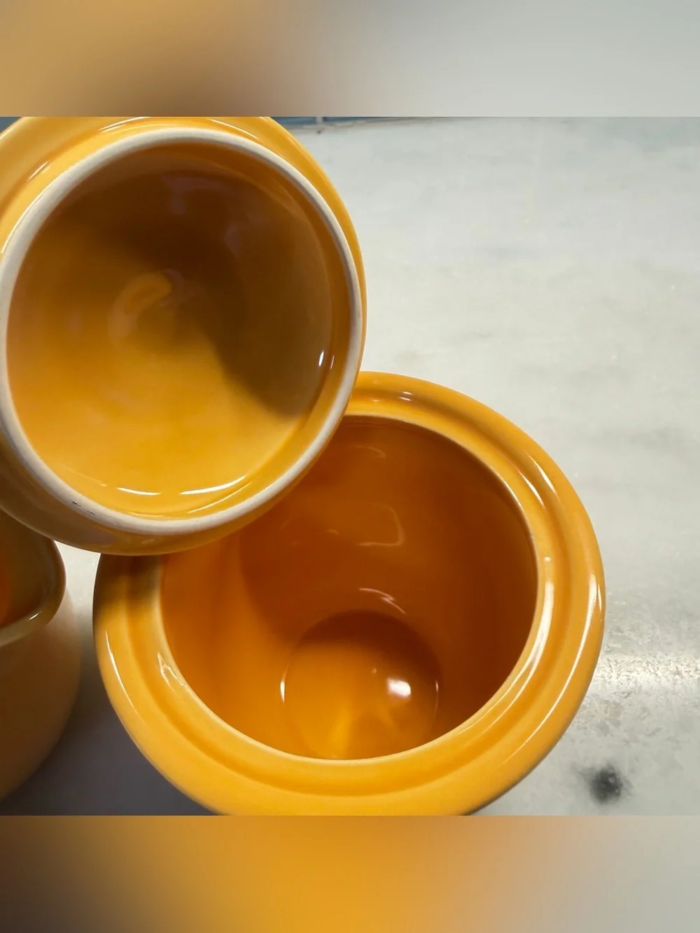 Yellow Ceramic Creamer and Sugar Set with Floral Medallion - Unbranded
